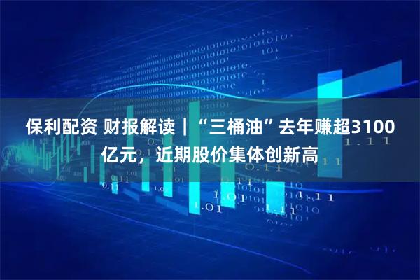 保利配资 财报解读｜“三桶油”去年赚超3100亿元，近期股价集体创新高