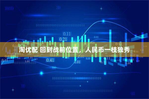 淘优配 回到战前位置,人民币一枝独秀